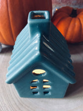 Load image into Gallery viewer, Ceramic Teal House Tea Light