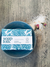 Load image into Gallery viewer, Soft Sea Blue Ceramic Soap Dish & Juniper Berry Handmade Soap Gift