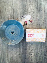 Load image into Gallery viewer, Soft Sea Blue Soap Dish & Milk and Honey Handmade Soap Gift Box