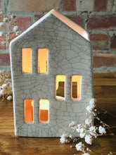 Load image into Gallery viewer, Handmade Ceramic Crackled Glaze Tea Light Holder