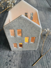 Load image into Gallery viewer, Handmade Ceramic Crackled Glaze Tea Light Holder
