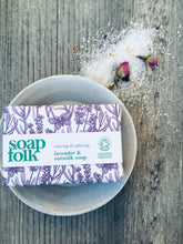 Load image into Gallery viewer, Ivory Ceramic Soap Dish & Lavender and Oatmilk Handmade Soap Gift