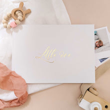 Load image into Gallery viewer, Luxury Baby Journal White & Gold Foil with Gilded Edges