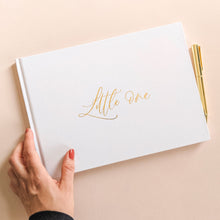 Load image into Gallery viewer, Luxury Baby Journal White & Gold Foil with Gilded Edges