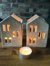 Load image into Gallery viewer, Handmade Ceramic Crackled Glaze Tea Light Holder