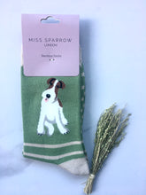 Load image into Gallery viewer, Women&#39;s Green and Beige Stripes Bamboo Socks