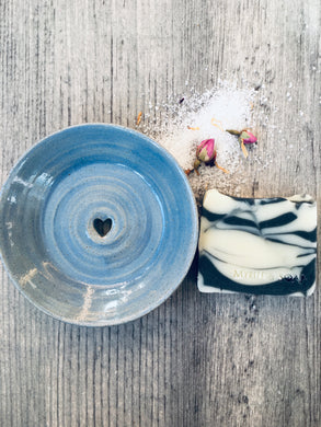 Soft Sea Blue Ceramic Soap Dish