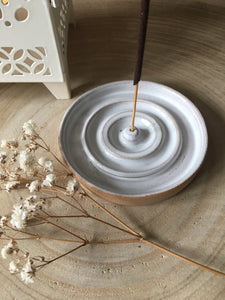 Handmade Partially Glazed Ceramic Incense Holder