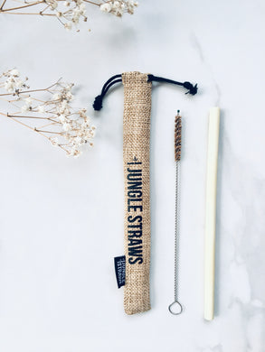 Bamboo Straw, Straw Cleaning Brush and Natural Jute Bag
